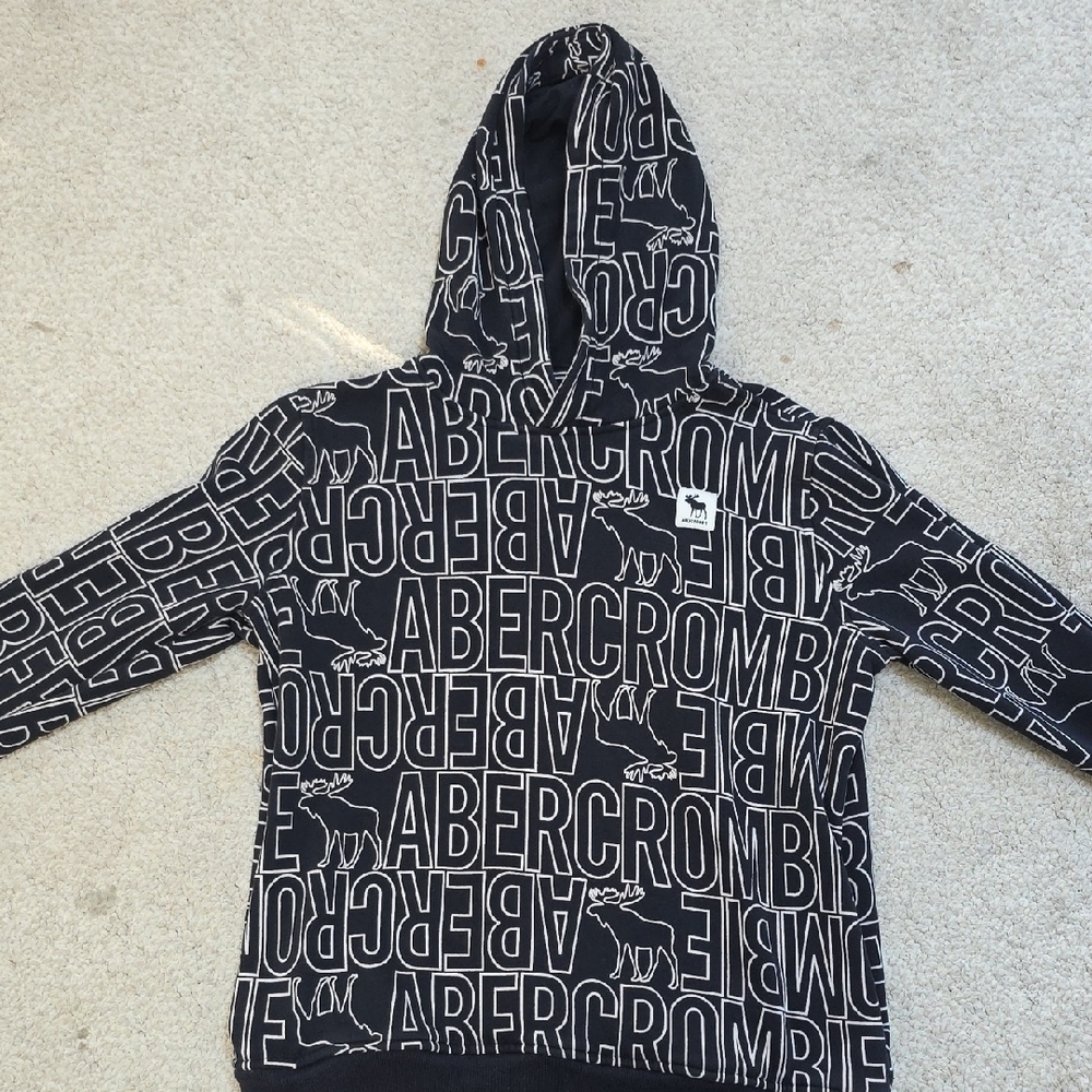 Abercrombie Kids Navy and White Graphic Hoodie